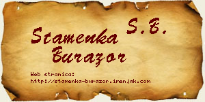 Stamenka Burazor vizit kartica